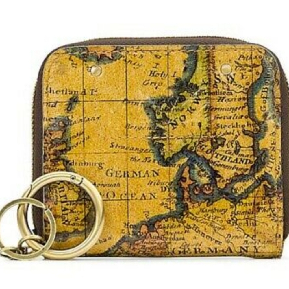 EUC - Patricia Nash Malene Wallet in European Map print